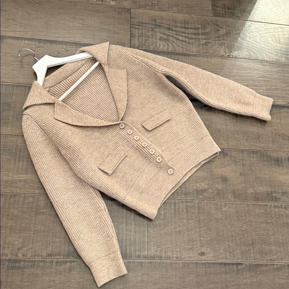 Women's Tan Sweater with Button Detail Size M